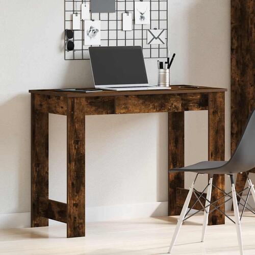 Skrivebord 100x45x75 cm konstrueret træ røget egetræsfarve