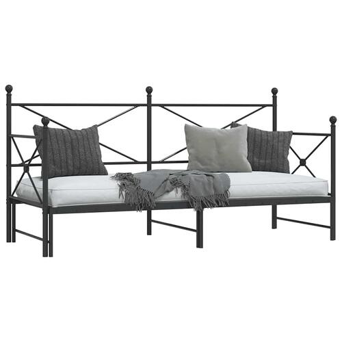 Daybed med udtræk uden madras 90x200 cm stål sort