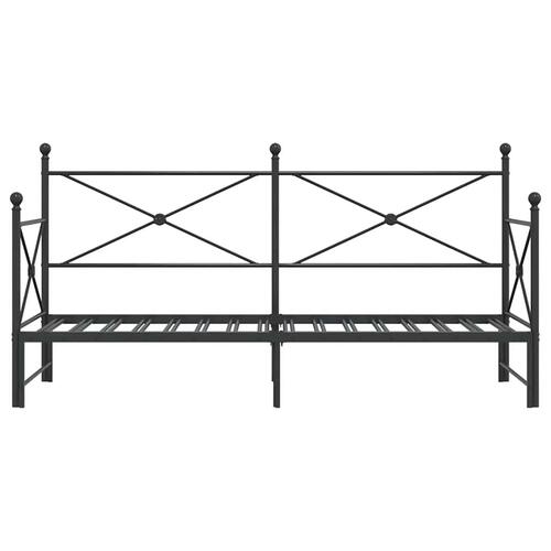 Daybed med udtræk uden madras 90x200 cm stål sort