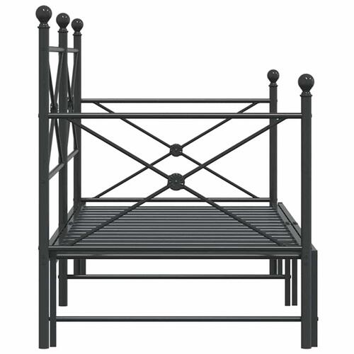 Daybed med udtræk uden madras 90x200 cm stål sort