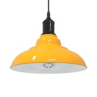 Pendellampe højdejusterbar E27 Ø 31 cm metal glans gul