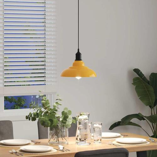 Pendellampe højdejusterbar E27 Ø 31 cm metal glans gul