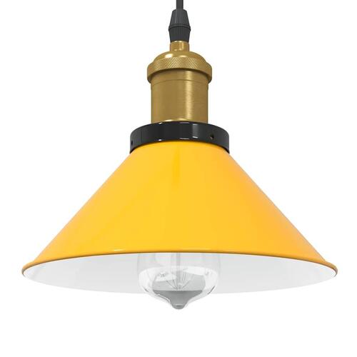 Pendellampe højdejusterbar E27 Ø 22 cm metal glans gul