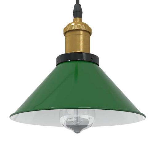 Pendellampe højdejusterbar E27 Ø 22 cm metal glans grøn