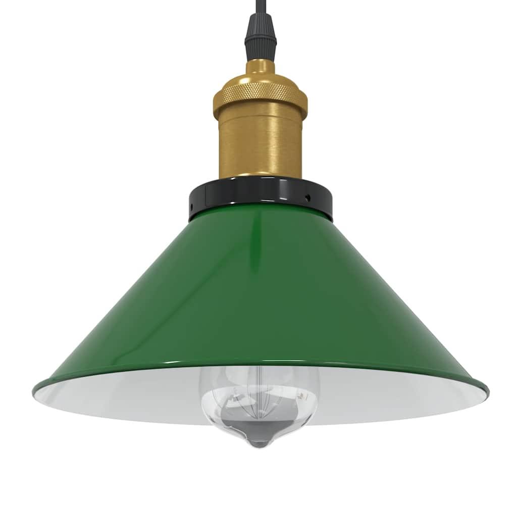 Pendellampe højdejusterbar E27 Ø 22 cm metal glans grøn