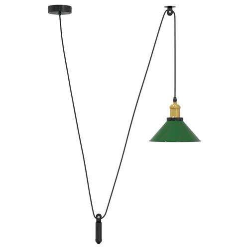 Pendellampe højdejusterbar E27 Ø 22 cm metal glans grøn