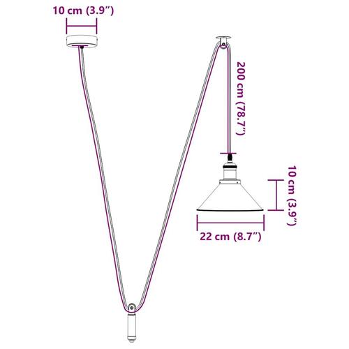 Pendellampe højdejusterbar E27 Ø 22 cm metal glans grøn