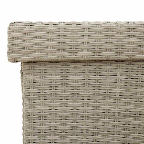 Opbevaringsboks med hjul 110x55x73 cm polyrattan lysegrå