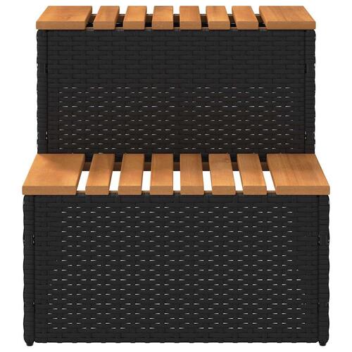 Spakant 50x50x50,5 cm polyrattan og massivt akacietræ sort