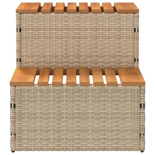 Spakant 50x50x50,5 cm polyrattan og massivt akacietræ beige