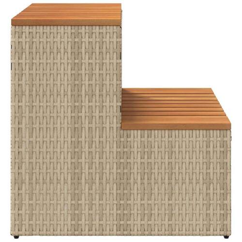 Spakant 50x50x50,5 cm polyrattan og massivt akacietræ beige