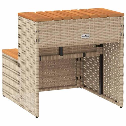 Spakant 50x50x50,5 cm polyrattan og massivt akacietræ beige