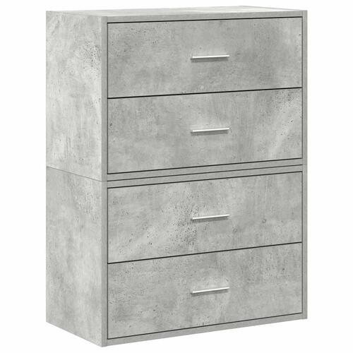 Skabe med 2 skuffer 2 stk. 60x31x40 cm konstrueret træ betongrå