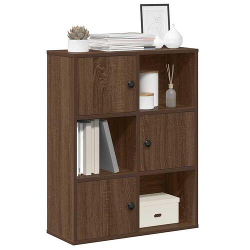 Bogreol 60x24x76,5 cm konstrueret træ brun egetræsfarve