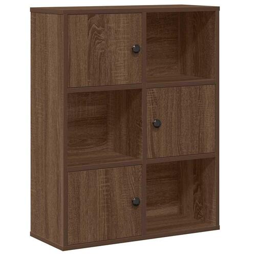 Bogreol 60x24x76,5 cm konstrueret træ brun egetræsfarve