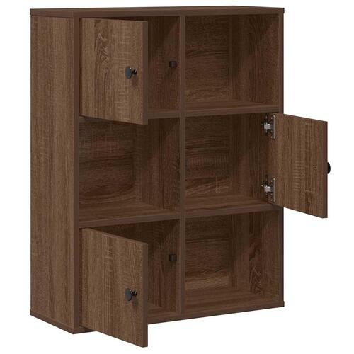 Bogreol 60x24x76,5 cm konstrueret træ brun egetræsfarve