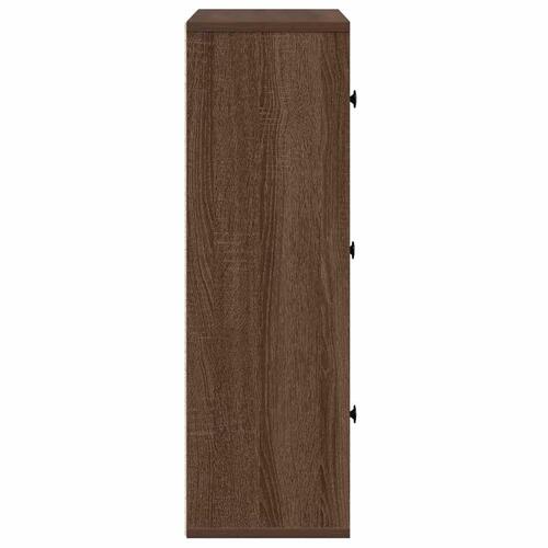 Bogreol 60x24x76,5 cm konstrueret træ brun egetræsfarve