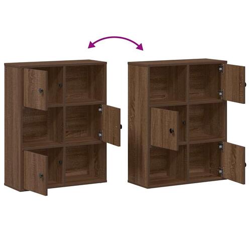 Bogreol 60x24x76,5 cm konstrueret træ brun egetræsfarve