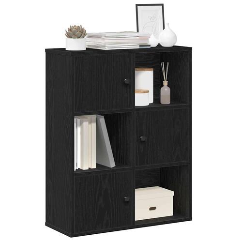 Bogreol 60x24x76,5 cm konstrueret træ sort-eg