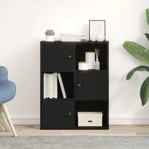 Bogreol 60x24x76,5 cm konstrueret træ sort-eg