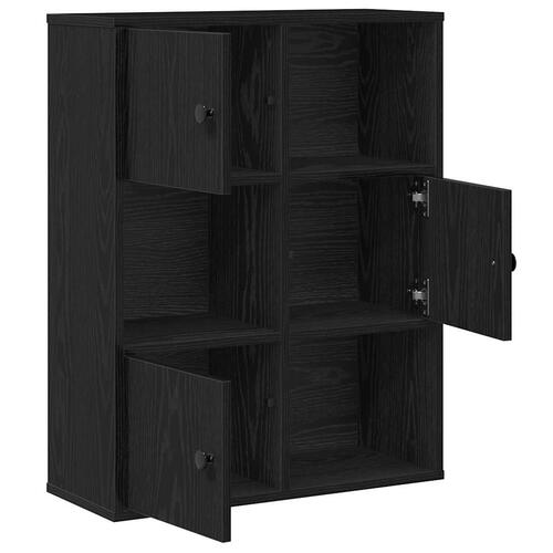 Bogreol 60x24x76,5 cm konstrueret træ sort-eg