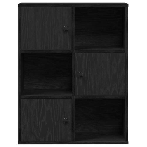 Bogreol 60x24x76,5 cm konstrueret træ sort-eg