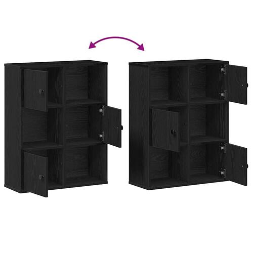 Bogreol 60x24x76,5 cm konstrueret træ sort-eg