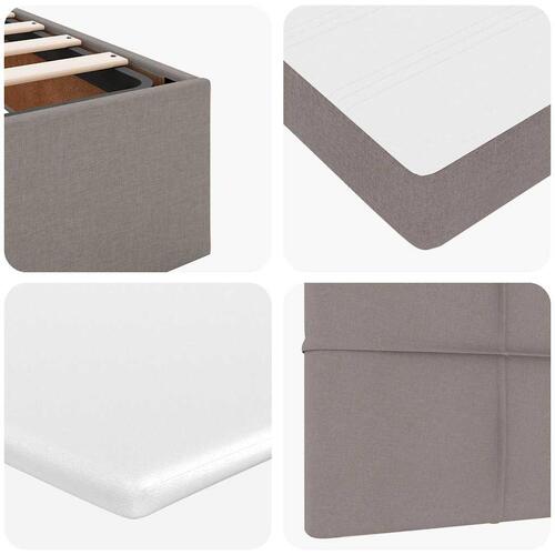 Ottoman seng med madras & LEDs Taupe 140x200 cm Stof