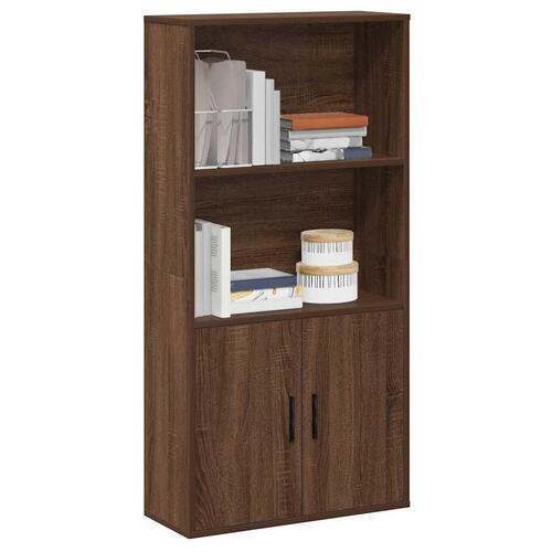 Bogreol 60x24x120 cm konstrueret træ brun egetræsfarve