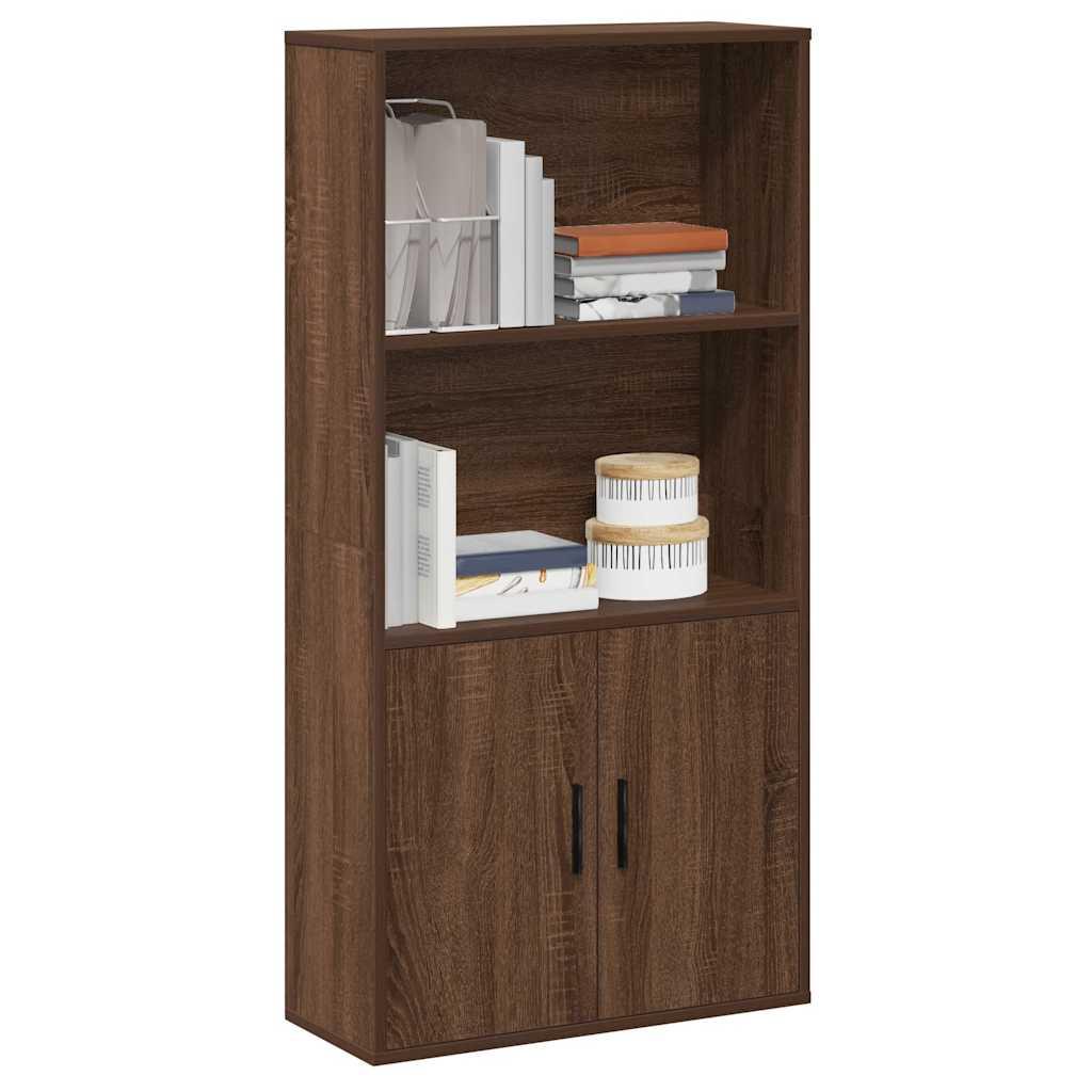 Bogreol 60x24x120 cm konstrueret træ brun egetræsfarve