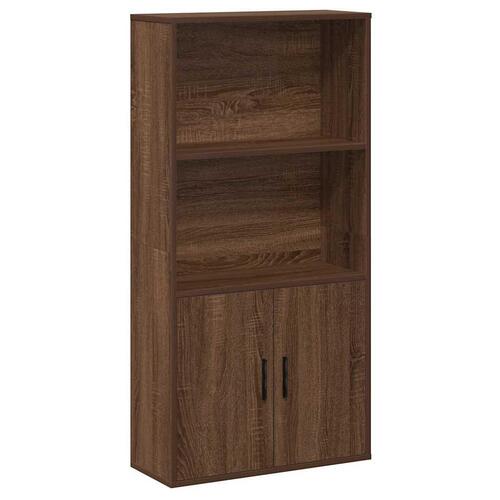Bogreol 60x24x120 cm konstrueret træ brun egetræsfarve