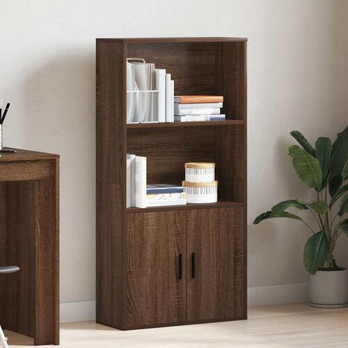 Bogreol 60x24x120 cm konstrueret træ brun egetræsfarve