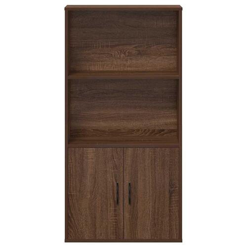 Bogreol 60x24x120 cm konstrueret træ brun egetræsfarve