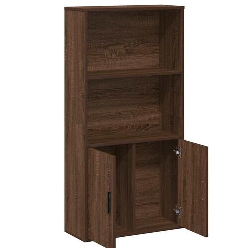 Bogreol 60x24x120 cm konstrueret træ brun egetræsfarve