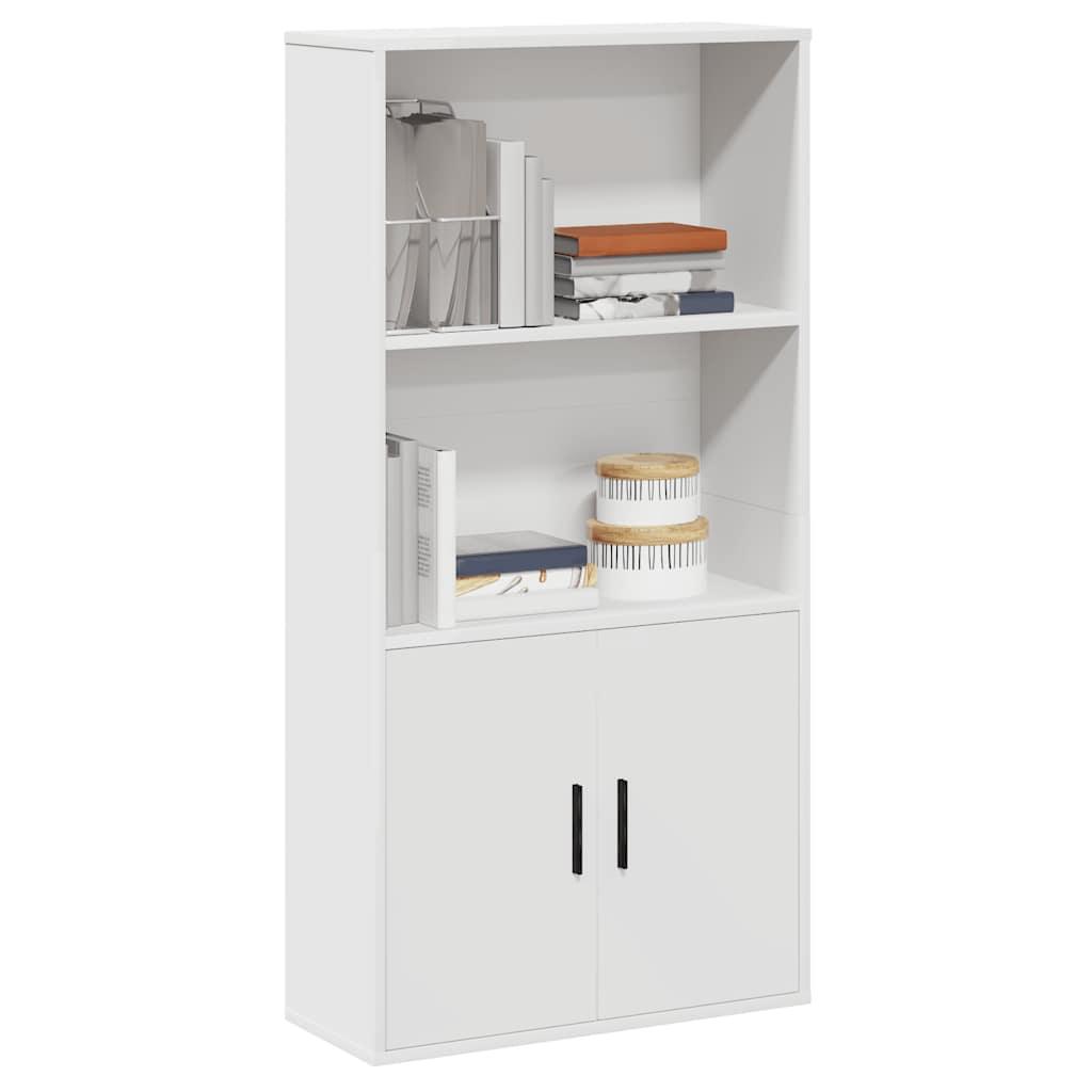 Bogreol 60x24x120 cm konstrueret træ hvid
