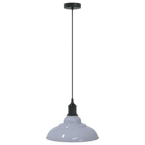 Pendellampe højdejusterbar E27 Ø 31 cm metal glans grå