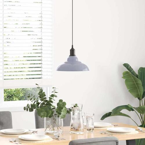 Pendellampe højdejusterbar E27 Ø 31 cm metal glans grå