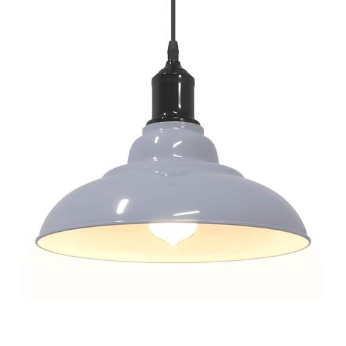 Pendellampe højdejusterbar E27 Ø 31 cm metal glans grå