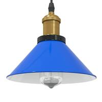 Pendellampe højdejusterbar E27 Ø 22 cm metal glans mørkeblå