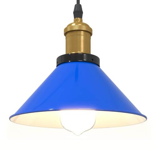 Pendellampe højdejusterbar E27 Ø 22 cm metal glans mørkeblå