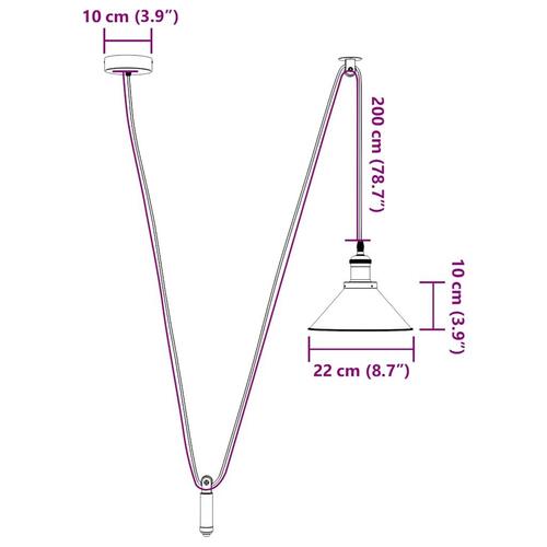 Pendellampe højdejusterbar E27 Ø 22 cm metal glans mørkeblå