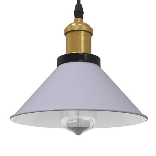 Pendellampe højdejusterbar E27 Ø 22 cm metal glans grå