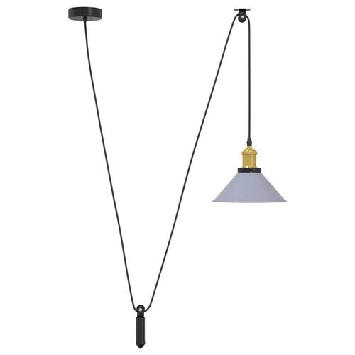 Pendellampe højdejusterbar E27 Ø 22 cm metal glans grå