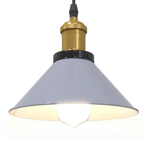 Pendellampe højdejusterbar E27 Ø 22 cm metal glans grå