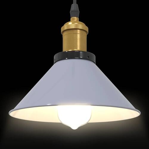 Pendellampe højdejusterbar E27 Ø 22 cm metal glans grå