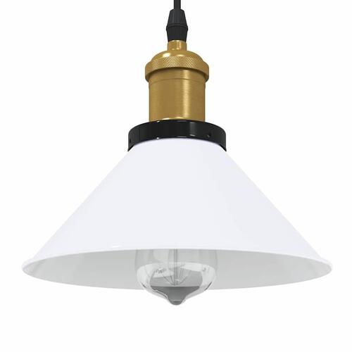 Pendellampe højdejusterbar E27 Ø 22 cm metal glans hvid