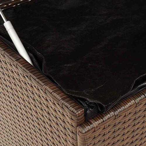 Opbevaringsboks med hjul 110x55x73 cm polyrattan brun