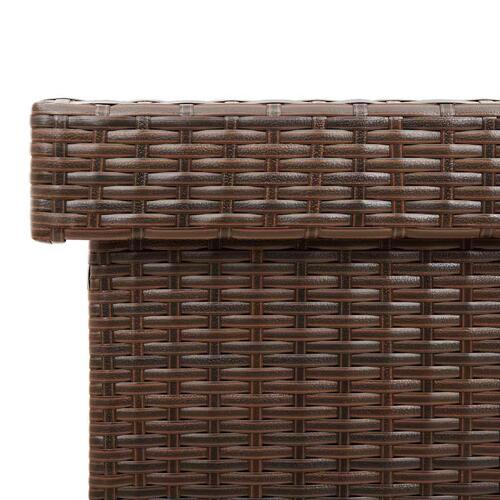 Opbevaringsboks med hjul 110x55x73 cm polyrattan brun