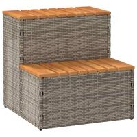 Spakant 50x50x50,5 cm polyrattan og massivt akacietræ grå