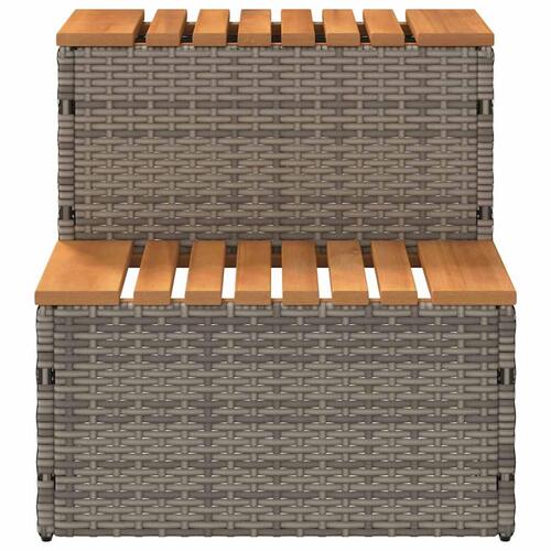 Spakant 50x50x50,5 cm polyrattan og massivt akacietræ grå